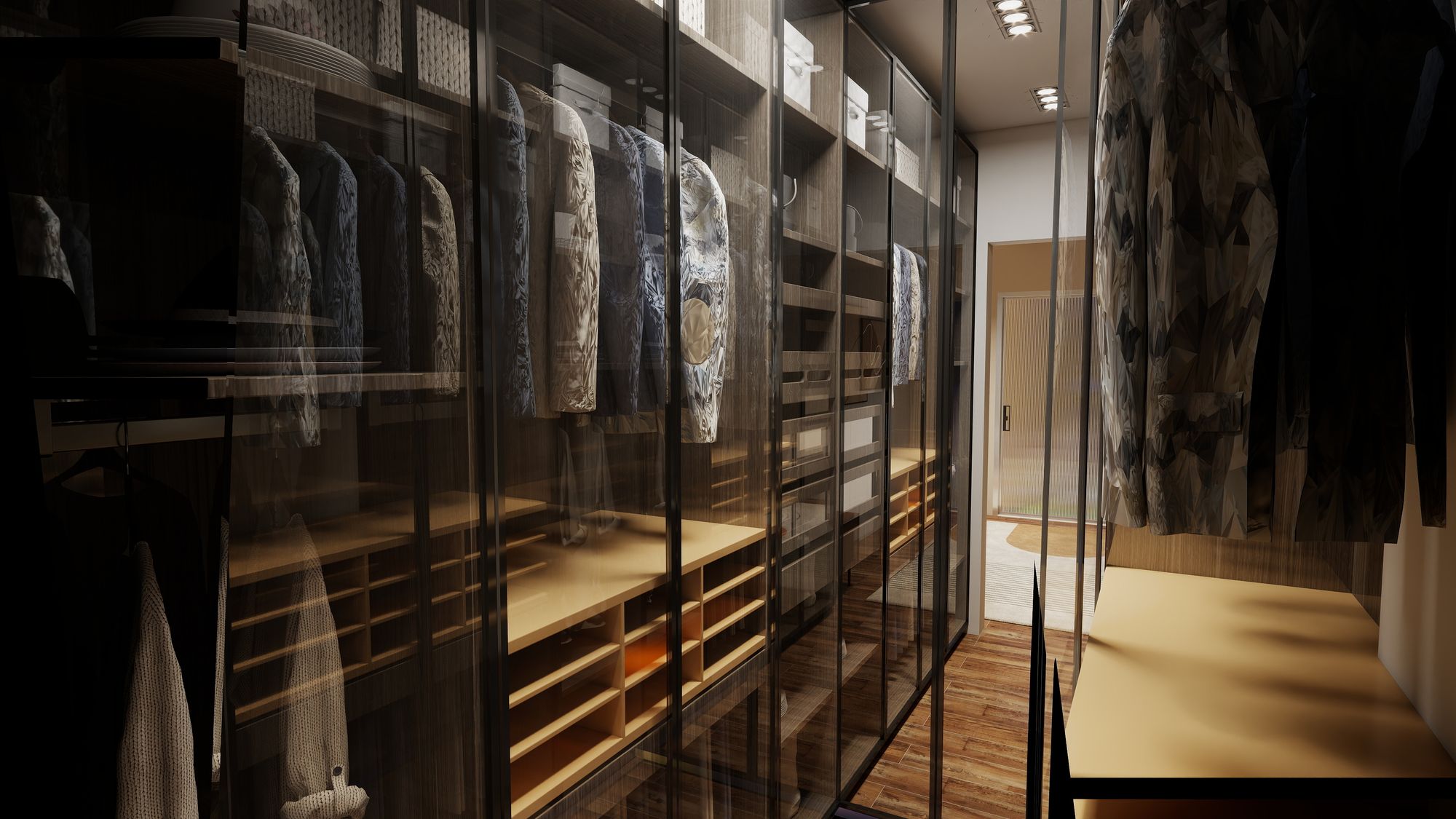 Glass-front wardrobe